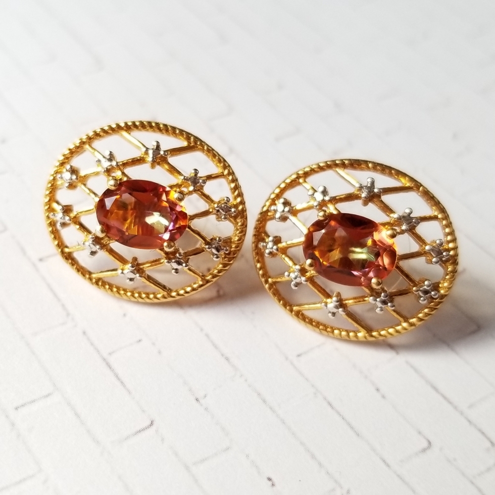 Mystic Sunset Quartz Stud Earrings